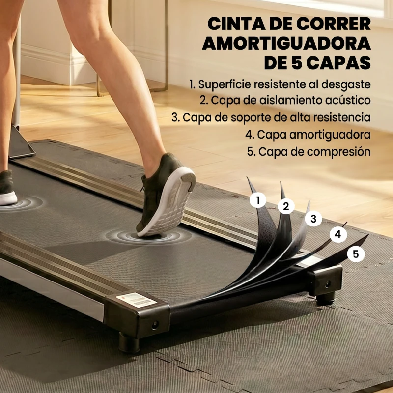 HOMCOM Cinta de Correr Plegable Velocidad de 1-10km/h Cinta de Andar Eléctrica con Pantalla LCD Botón de Emergencia y Carga Máx. 110 kg para Fitness Hogar Oficina 122x62,5x119 cm Plata y Negro