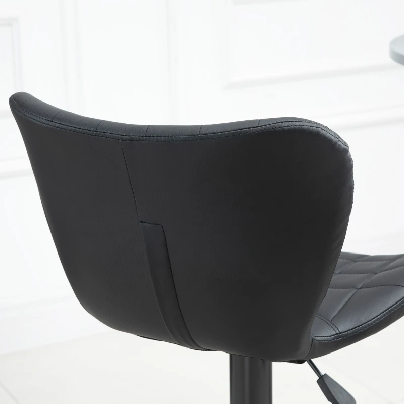 HOMCOM Conjunto 2 Banquetas de Bar Design Retrô 47 cm x 51,5 cm x 89-109 cm Preto
