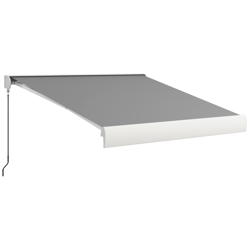 Outsunny Toldo, elétrico/manual extensível, cassete completa, comando à distância, estrutura de alumínio, 3 x 2,5 m, Cinza Claro