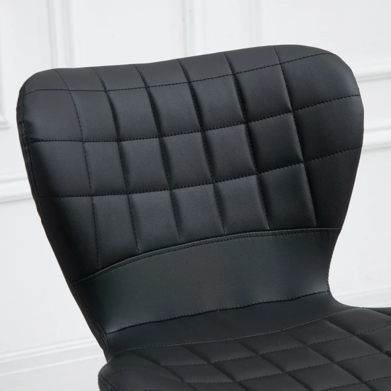 HOMCOM Conjunto 2 Banquetas de Bar Design Retrô 47 cm x 51,5 cm x 89-109 cm Preto