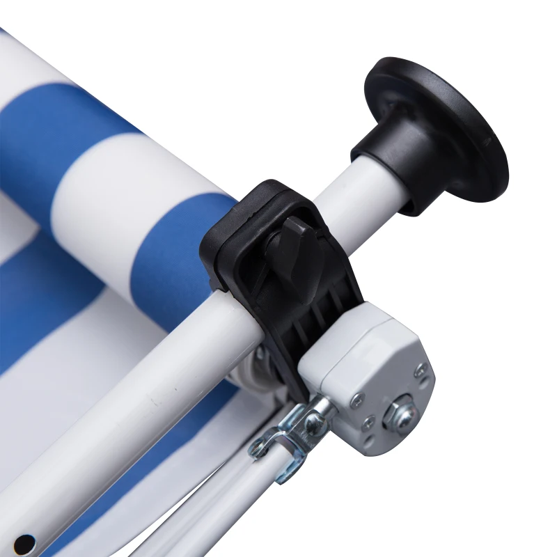 Outsunny toldo de fixação com manivela ajustável em altura toldo de braço articulado resistente à sujeira, resistente às intempéries toldo para varanda 150cm de largura toldo para terraço varanda alpendre Azul+Branco