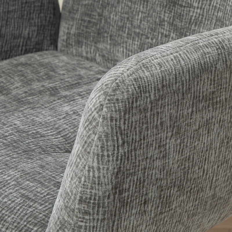 HOMCOM Poltrona estofada, poltrona de destaque, design moderno, giratória, até 120 kg, Cinza escuro