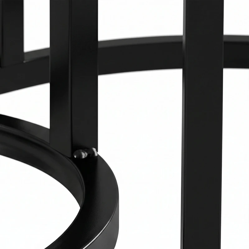HOMCOM Nest of Tables with Steel Frame and Tempered Glass Tabletop, Modern Coffee Table Set of 2, Black