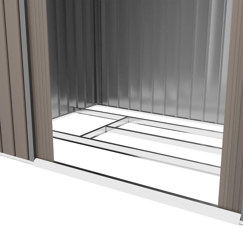 Outsunny Abri de Jardin 2,77 m² cabane de jardin armoire de jardin Dim. 213L x 130l x 185H cm Porte coulissante Acier marron
