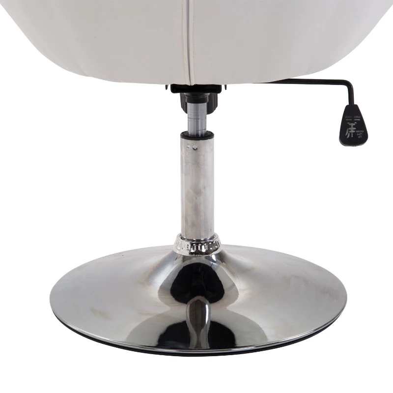 HOMCOM Poltrona Lounge Relax para Sala com Base de Aço, Poltrona de Leitura em Couro Sintético, Estofada para Quarto Branco