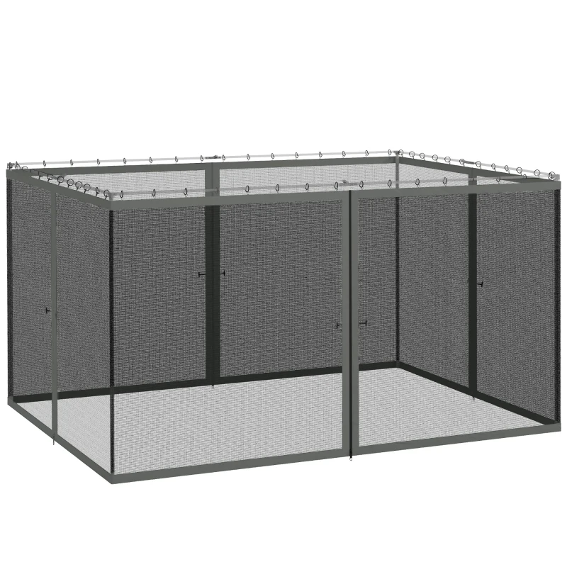 Outsunny Moustiquaires pour tonnelle barnum pavillon de jardin 3 x 4 m - lot de 4 moustiquaires zippées + crochets d'attaches
