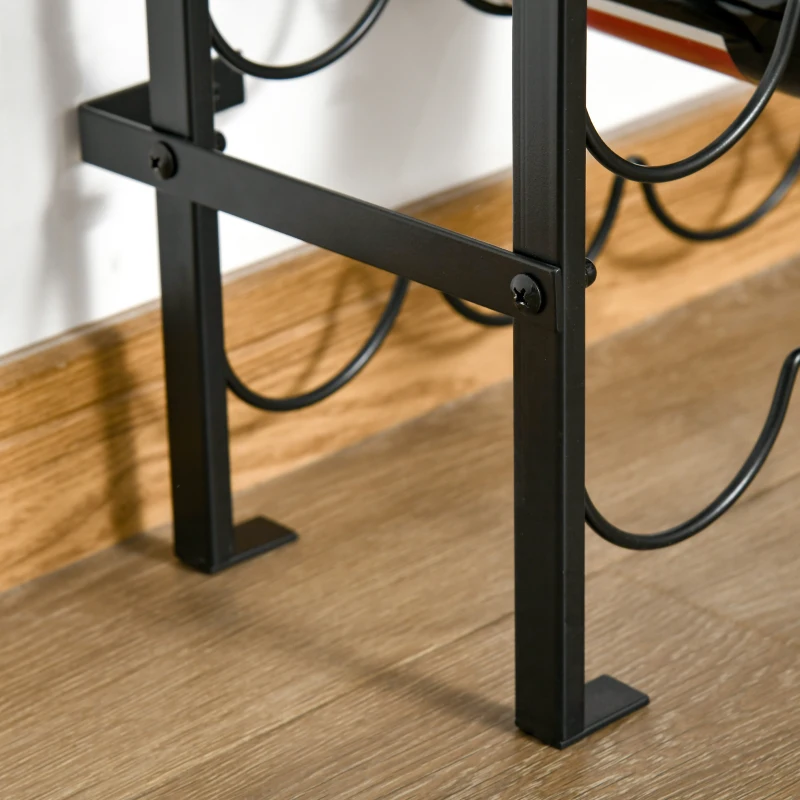HOMCOM Estante de vinhos para 60 garrafas, prateleira metálica para garrafas, 63 x 20,5 x 118 cm Preto