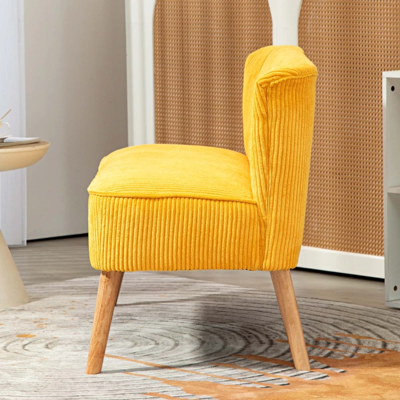 HOMCOM Sofá de dois lugares, elegante design escandinavo, estrutura maciça de madeira, até 150 kg, 117 x 56,5 x 77 cm, amarelo