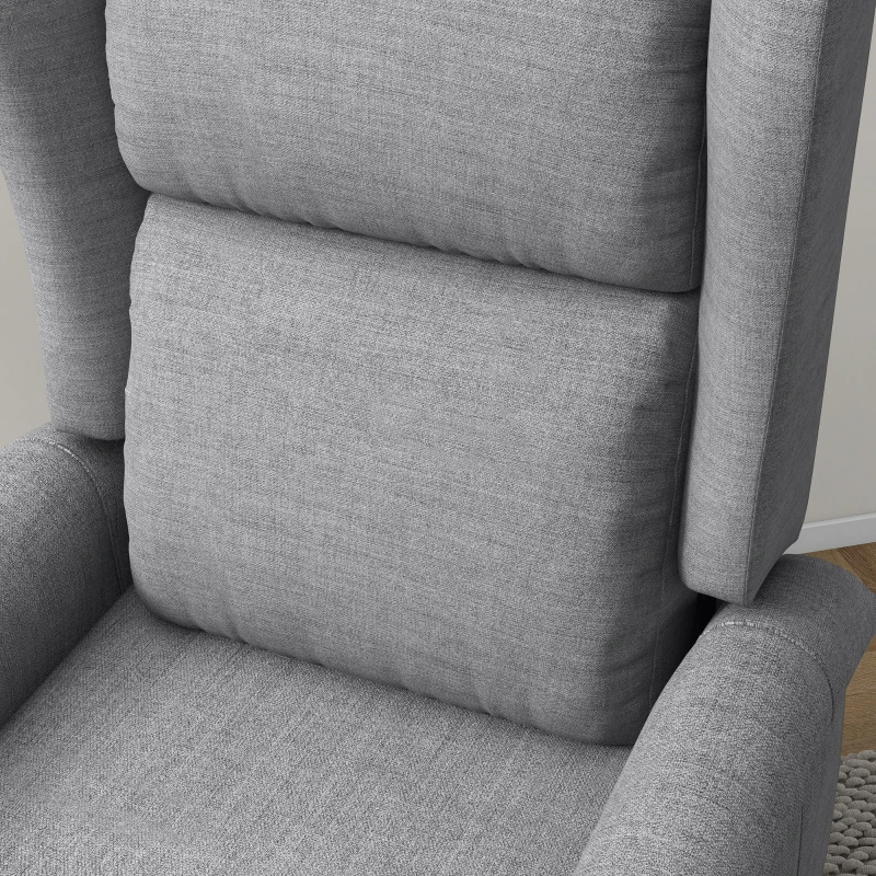 HOMCOM Poltrona relax, ajuda para levantar, função de deitar, até 200kg, 72,5x94x109cm, Cinza