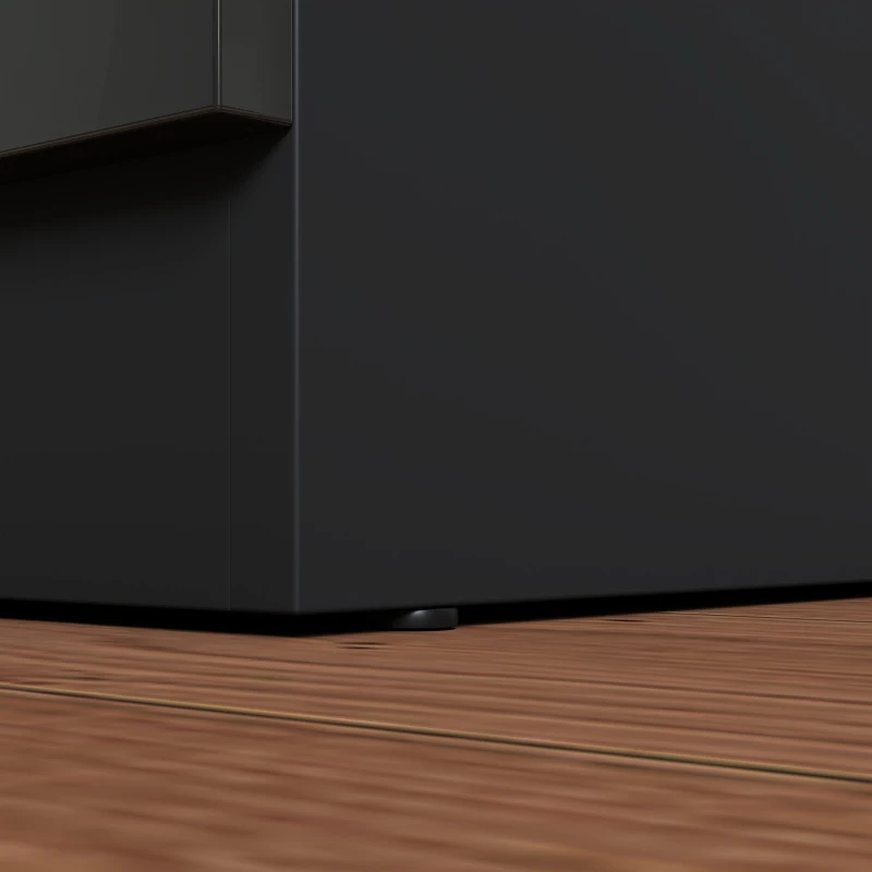 HOMCOM Chest of Four High Gloss Front Drawers - Black