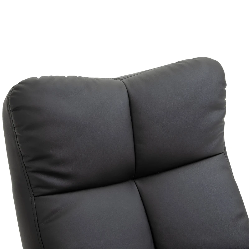 HOMCOM Poltrona de massagem com puff, Poltrona relax reclinável 145° com função de massagem, Espaço de arrumação, Couro sintético, 80 x 86 x 99 cm, Preto