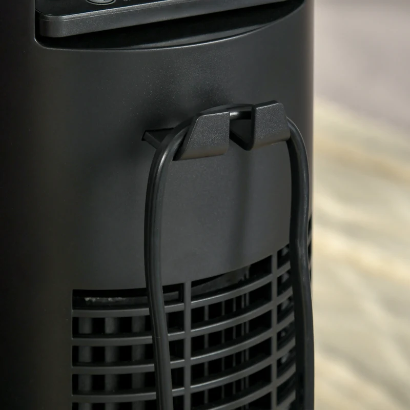 HOMCOM Ventilador de torre silencioso com controlo remoto 117 cm 70° oscilante, ventilador de pé com 4 modos, 3 velocidades, temporizador 12h, visor LED, Preto