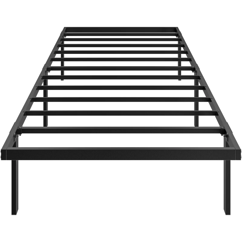 HOMCOM Bedframe met Opbergruimte, Metalen Frame, zonder lattenbodem, 90 x 200 cm