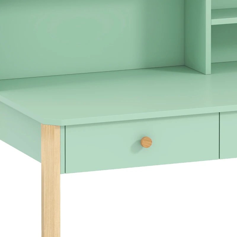 AIYAPLAY Kinderbureau leerlingentafel met lades en opbergruimte voor 5-12 jaar kinderen 90 x 52 x 105 cm Groen
