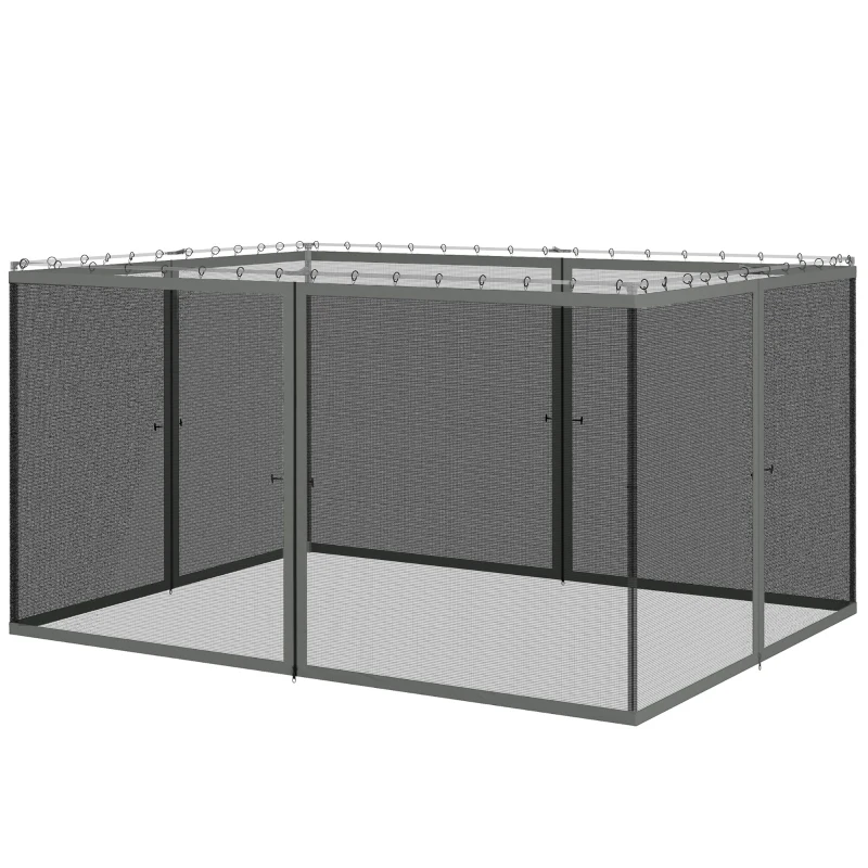 Outsunny Moustiquaires pour tonnelle barnum pavillon de jardin 3 x 4 m - lot de 4 moustiquaires zippées + crochets d'attaches