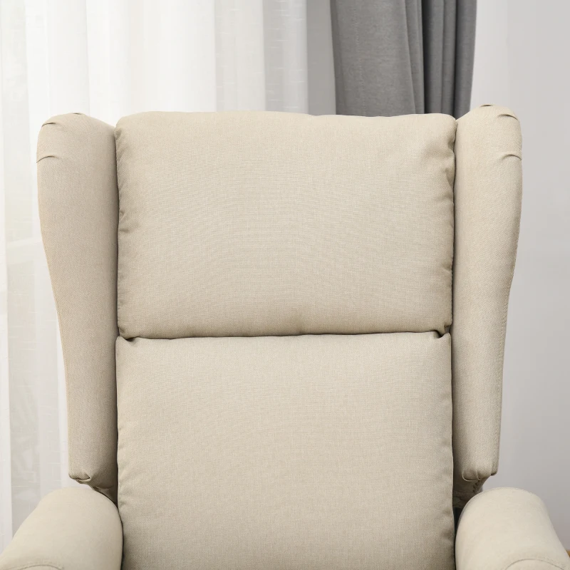 HOMCOM Poltrona relax, apoio de elevação, função deitado, até 200kg, 72,5x94x109cm, Creme