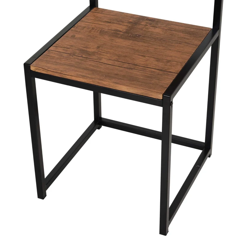 HOMCOM Conjunto de mesa alta 3 peças, 2 cadeiras, 1 mesa, 90 cm x 47 cm x 76 cm, castanho + preto