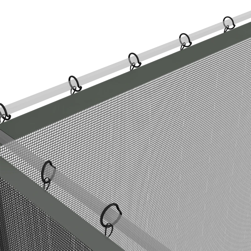 Outsunny Moustiquaires pour tonnelle barnum pavillon de jardin 3 x 4 m - lot de 4 moustiquaires zippées + crochets d'attaches
