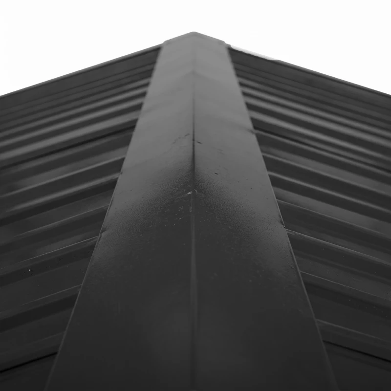 Outsunny Abri de jardin 5,4 m² 2,77 x 1,95 x 1,92 m kit de fondation porte coulissante ventilations acier galvanisé, marron