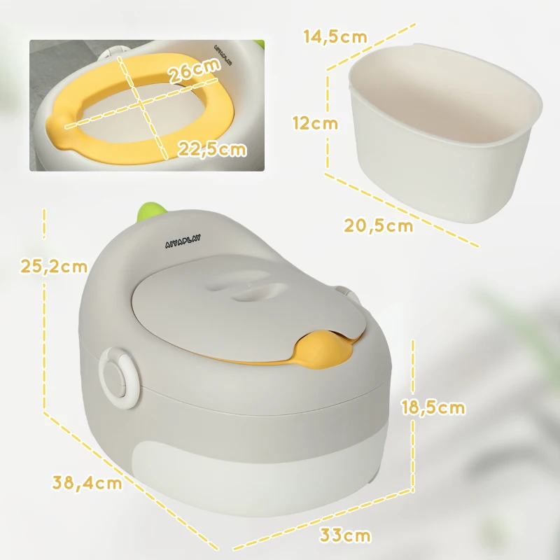 AIYAPLAY Penico 3-in-1 para crianças, assento removível, estofamento em couro sintético, até 50 kg, 6 meses a 6 anos, Cinza
