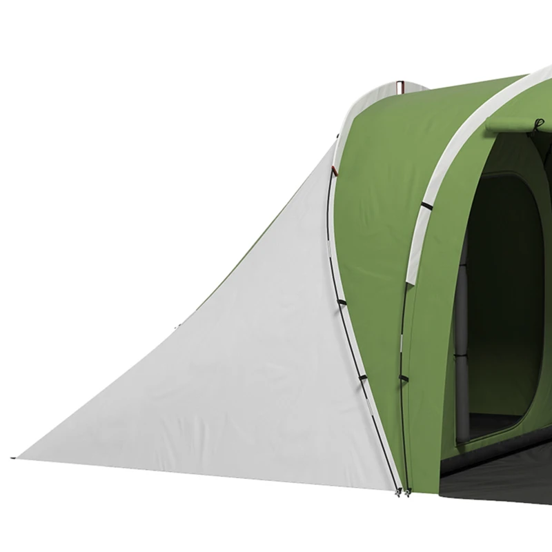 Outsunny Large Camping Tent Tunnel Tent with 2 Bedroom and Living Area, 2000mm Waterproof, Portable with Bag for 4-6 Man, Green