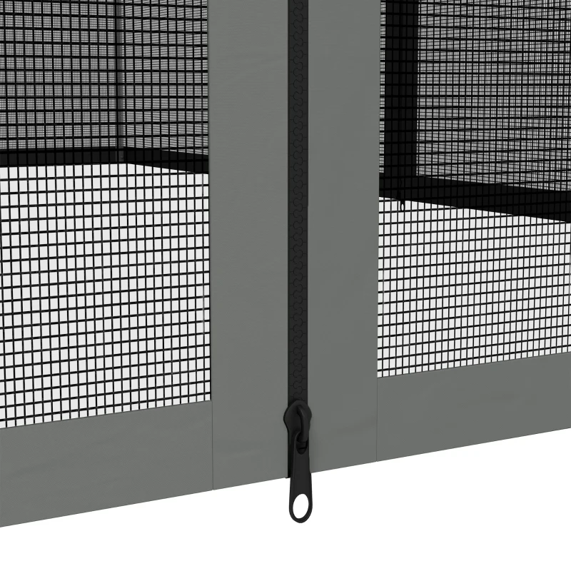 Outsunny Moustiquaires pour tonnelle barnum pavillon de jardin 3 x 4 m - lot de 4 moustiquaires zippées + crochets d'attaches