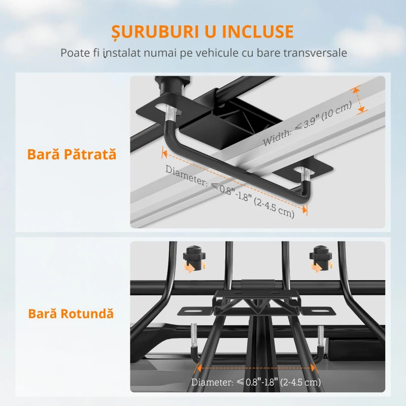 SPORTNOW Suport bagaje pentru acoperiș universal, coș de acoperiș cu protecție contra vântului, până la 150 kg, 116 x 92 x 11,5 cm pentru SUV-uri, camioane, Negru