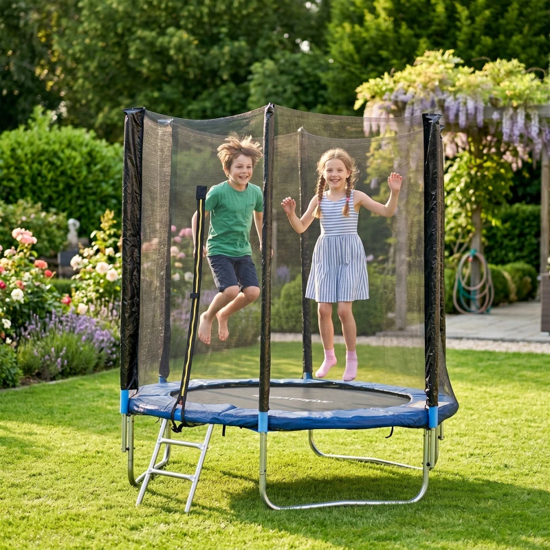 SPORTNOW Trampoline d'extérieur avec filet de sécurité Ø180 cm pour enfants et adultes