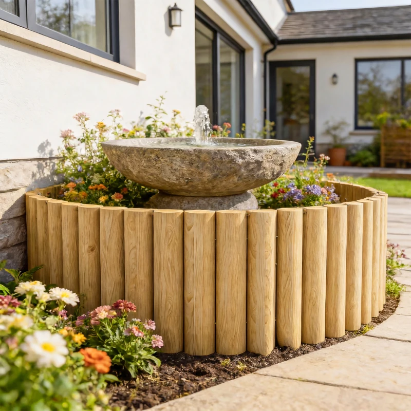 Outsunny Gartenzaun Zaun aus Holz 176 cm x 30 cm Zaunelemente Hundezaun für Garten Blumenbeete Tierbarriere
