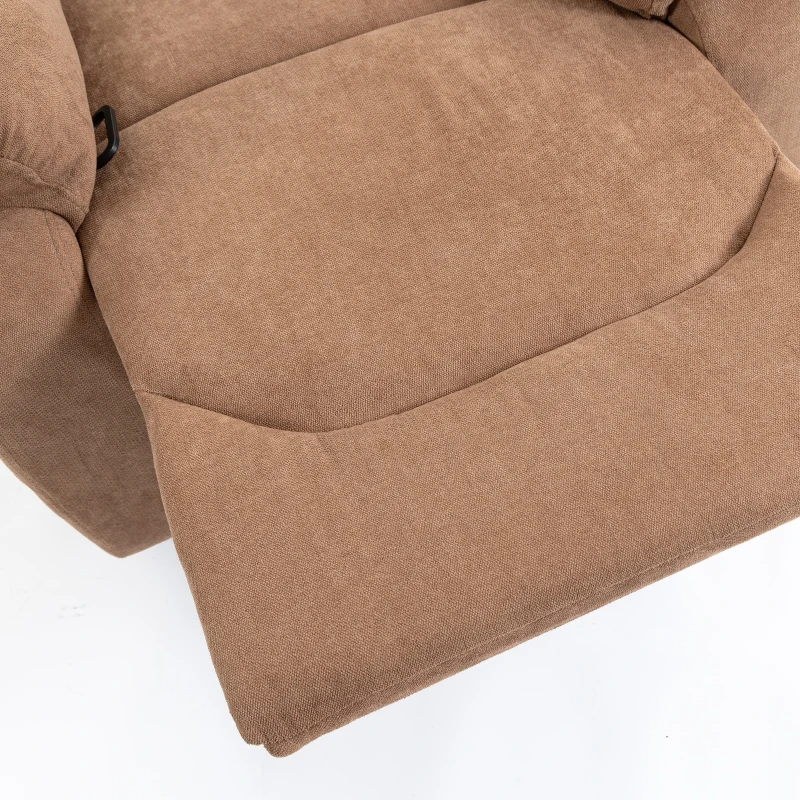 HOMCOM Relaxfauteuil, TV-stoel met ligfunctie, linnenlook, voor woonkamer en slaapkamer, donkerbruin