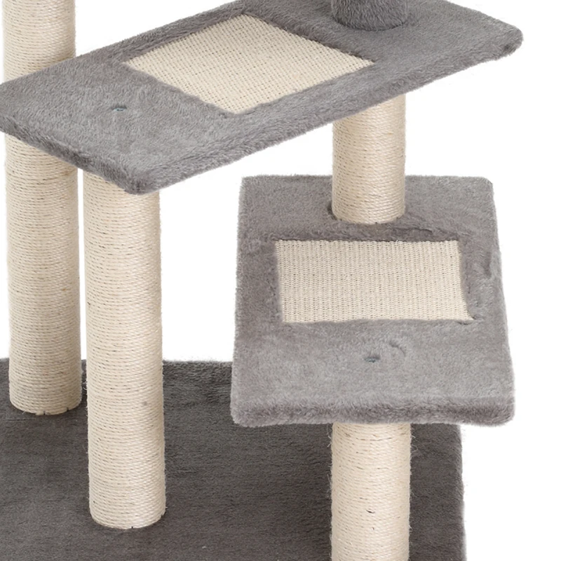 PawHut Klimboom 5 lagen kattenboom speelboom kattenkrabboom trap sisal beige