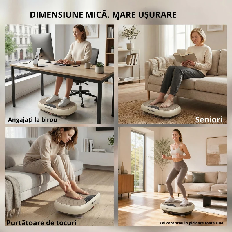 SPORTNOW Platformă vibratorie cu 20 de niveluri de viteză 3 programe ecran LED telecomandă pentru exerciții acasă