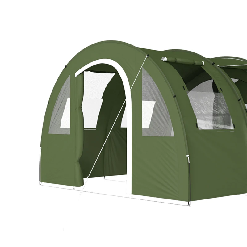 Outsunny 4 Man Camping Tent with 2 Room, Floor and Carry Bag - Green