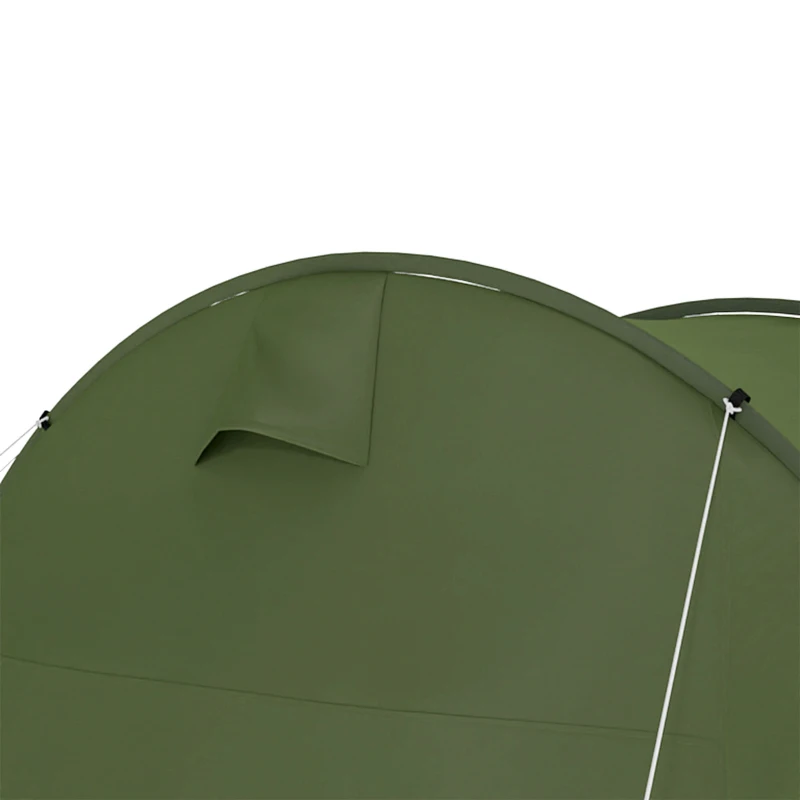 Outsunny 4 Man Camping Tent with 2 Room, Floor and Carry Bag - Green