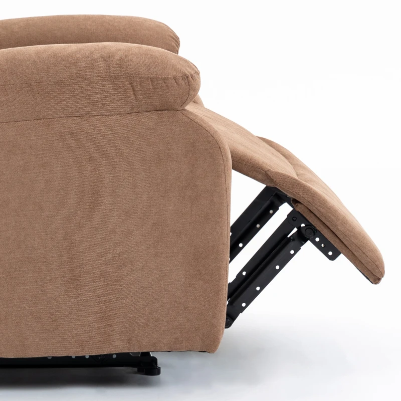 HOMCOM Relaxfauteuil, TV-stoel met ligfunctie, linnenlook, voor woonkamer en slaapkamer, donkerbruin