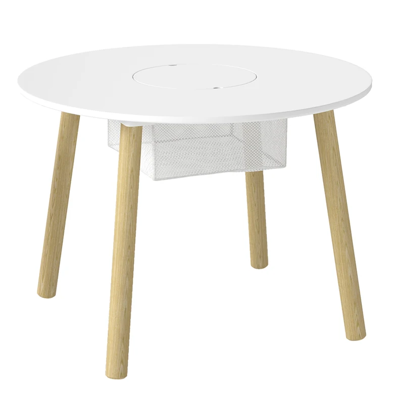 AIYAPLAY Kids Table and Chairs Set with Storage Bag Toddler Table and Chairs Set 3 Piece for Playroom White