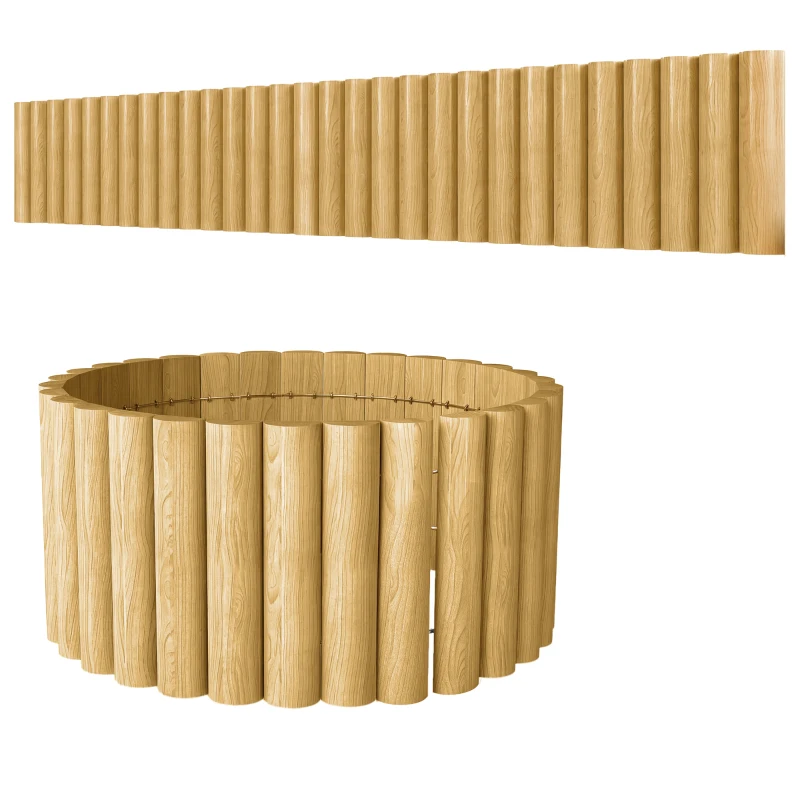 Outsunny Gartenzaun Zaun aus Holz 176 cm x 30 cm Zaunelemente Hundezaun für Garten Blumenbeete Tierbarriere
