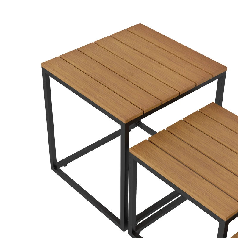 Outsunny 5-delige loungeset voor buiten, tuinmeubelset, 148 cm x 61 cm x 71,5 cm, Grijs + Natuurlijk