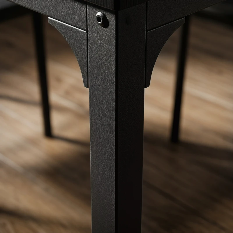 HOMCOM 3 Piece Space-Saving Kitchen Table and Chairs, Dining Table Set for 2 with Metal Legs, Black Wood Effect