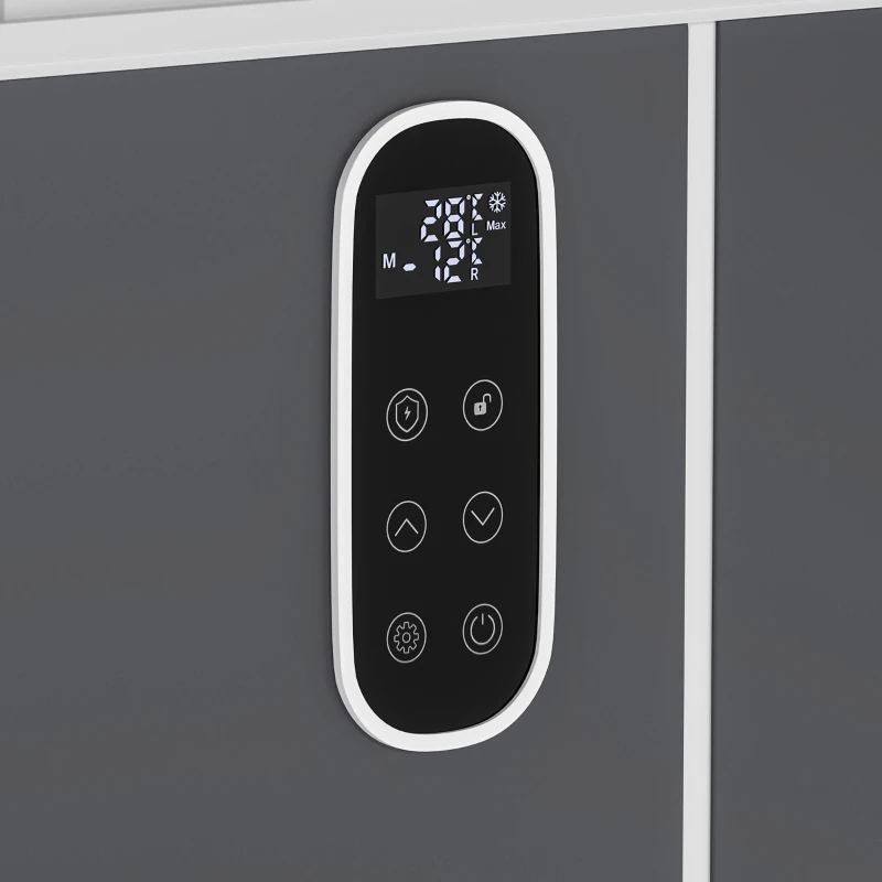 Outsunny Frigider portabil electric cu compresor 35L, zonă dublă, control prin app, lumină LED, ecran, pentru mașină și camping, negru