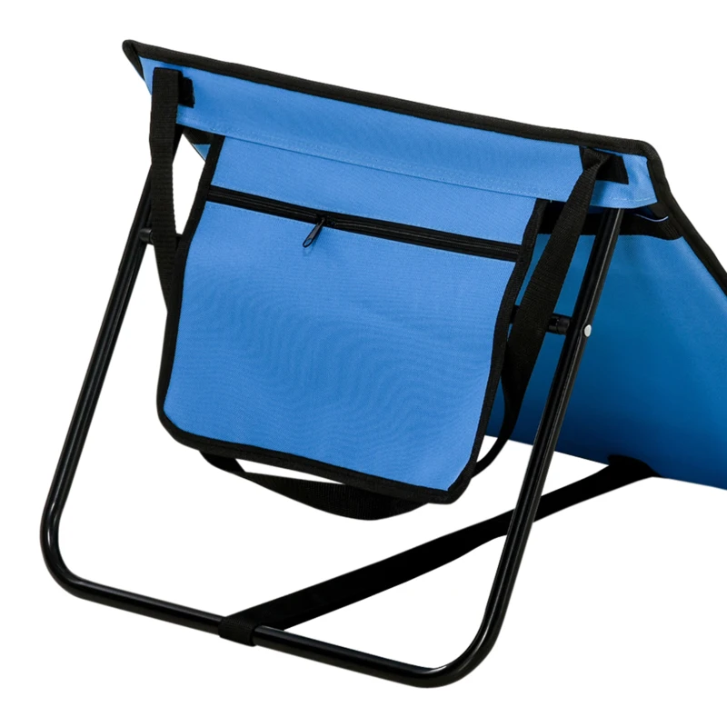 Outsunny Strandliege, klappbar, verstellbare Rücklehne, Tragegurt, weiche Polsterung, Stahlrahmen, Blau, 142x51x40cm
