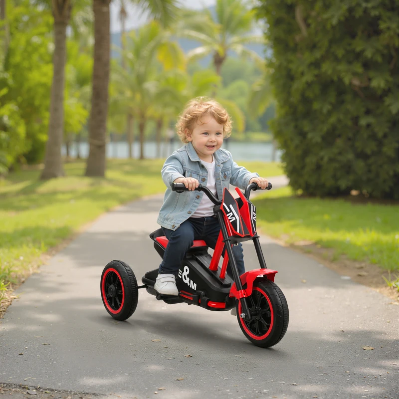 AIYAPLAY Kids Tricycle Baby Trike, Kids Trike with Pedal, 3 Wheel Toddler Balance Bike for Indoor Outdoor Use, Red