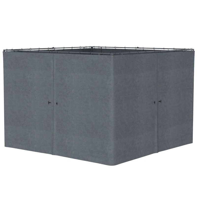 Outsunny 4 parois latérales pour pavillon de jardin tonnelle rigide 300 x 300 cm protéger de la pluie vent soleil gris