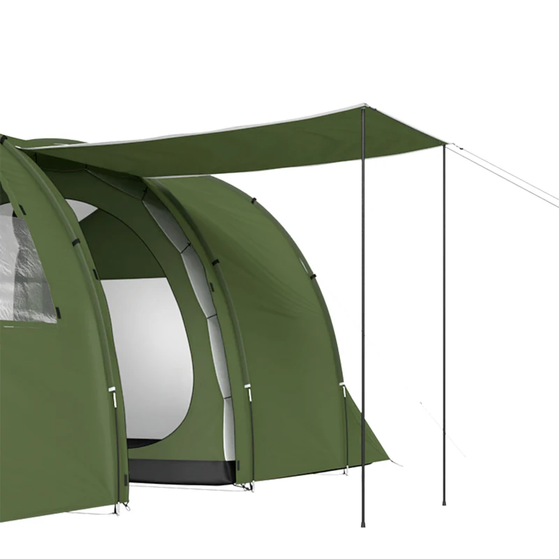 Outsunny 4 Man Camping Tent with 2 Room, Floor and Carry Bag - Green