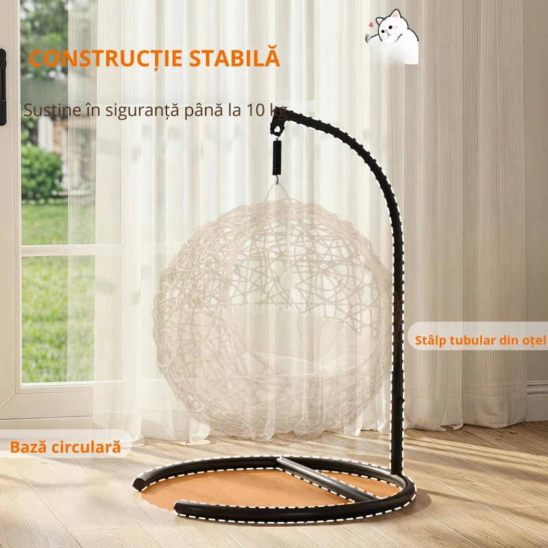 PawHut Pat împletit pentru pisici, Casă înaltă din rattan pentru pisici cu pernă lavabilă și bilă de joacă, Ascunzătoare pentru interior pentru pisici