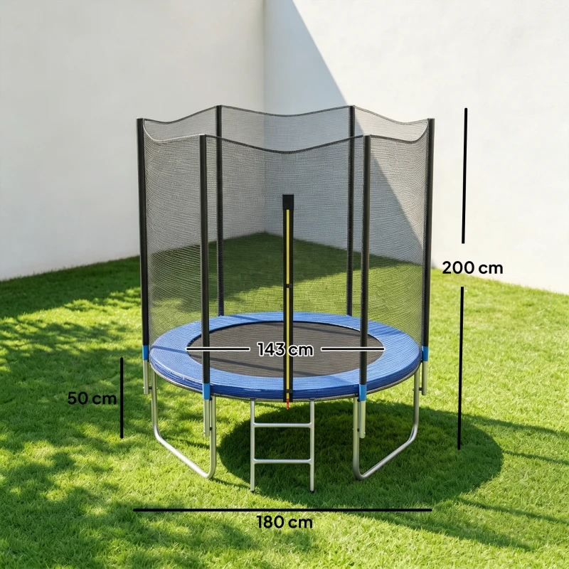 SPORTNOW Trampoline d'extérieur avec filet de sécurité Ø180 cm pour enfants et adultes
