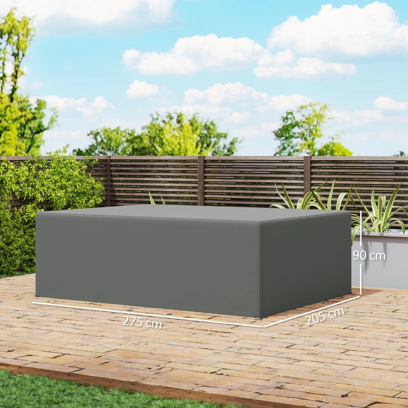 Outsunny Schutzhülle für Gartenmöbel Winterfest Wasserdicht Abdeckung Abdeckplane Oxford 275 x 205 x 90 cm Dunkelgrau