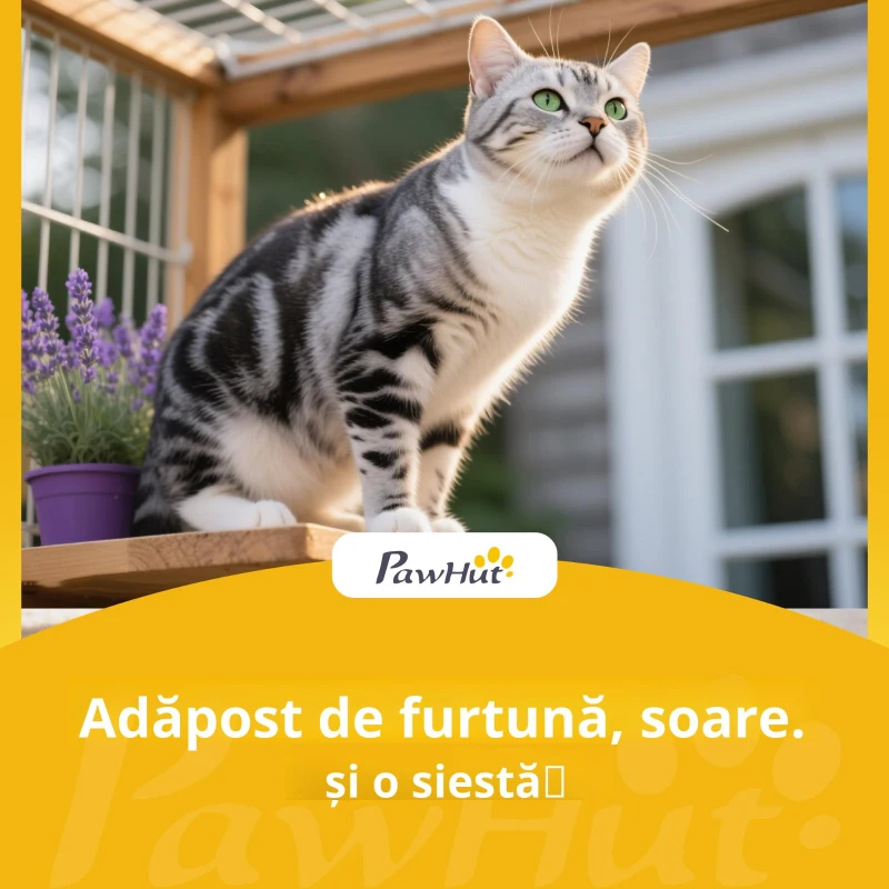PawHut Căsuță rezistentă la intemperii cu acoperiș rabatabil, podea detașabilă și intrare pentru 1-2 pisici până la 12 kg 85x55x70 cm gri deschis