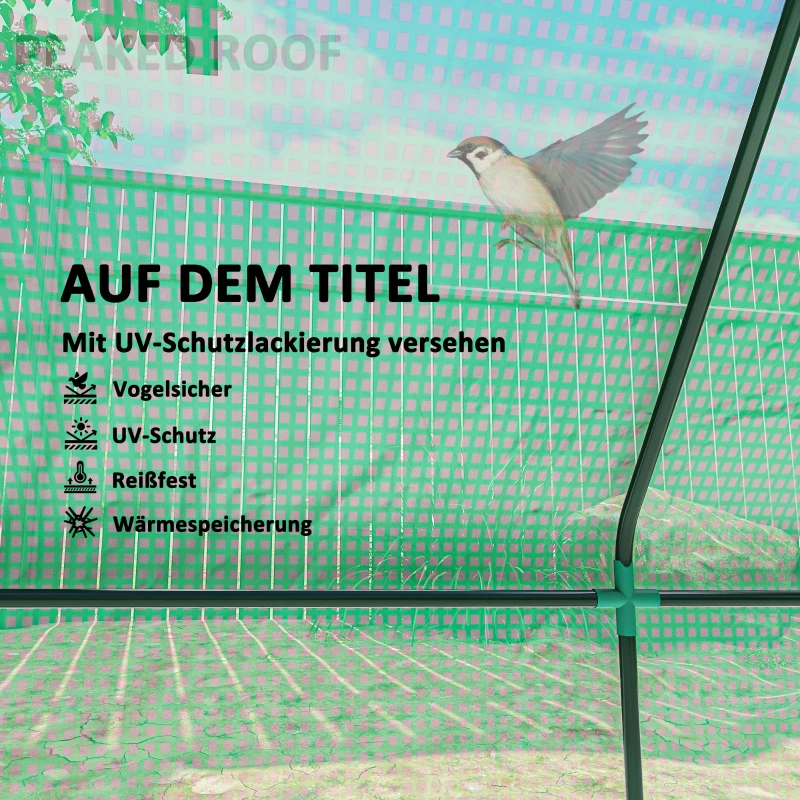 Outsunny Mini-Gewächshaus, wetterbeständig, aufrollbares Fenster, 240 cm x 90 cm x 90 cm, Grün