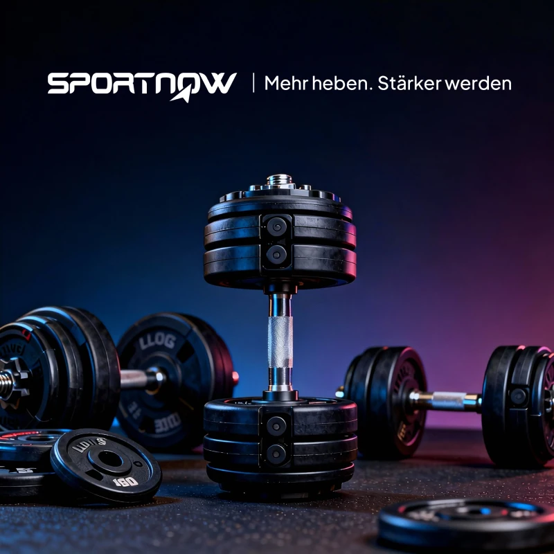 SPORTNOW Verstellbare Hantel, 5 kg/10 kg/15 kg/20 kg/25 kg Platzsparende Hanteln mit rutschfestem Griff